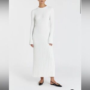 DISSH Ada Long Sleeve Knit Dress in Off White